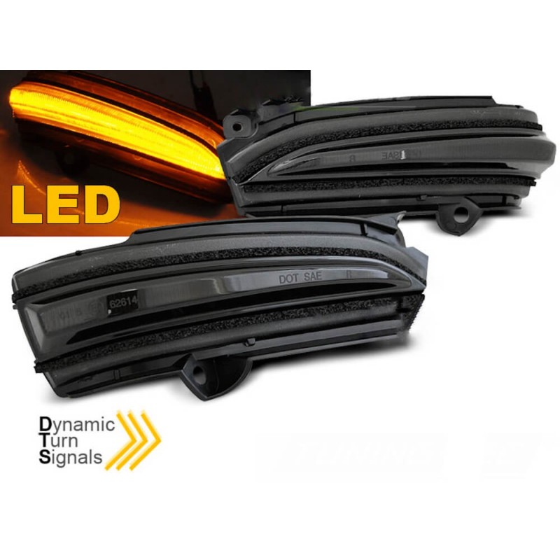 2x Clignotants rétroviseurs noirs fumés à LED dynamiques Ford Mondeo Fusion MK5 (14-18)