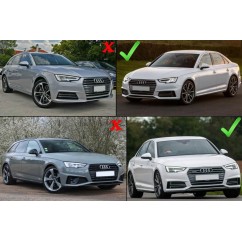 2x Grilles de pare choc avant Audi A4 B9 S-Line Alu (16-18) Look RS4