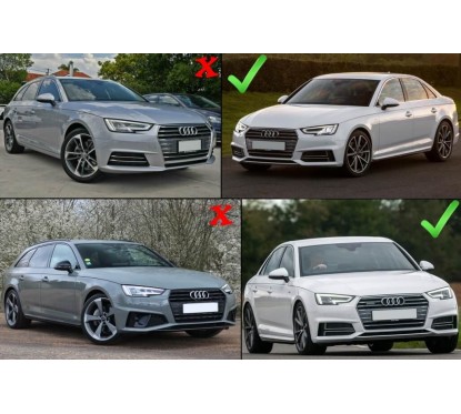 2x Grilles de pare choc avant Audi A4 B9 S-Line Alu (16-18) Look RS4
