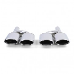 2x Sorties d'echappement double Chrome Mercedes C, CL, CLK, E, M, S et SL (01-16)