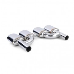 2x Sorties d'echappement double Chrome Mercedes C, CL, CLK, E, M, S et SL (01-16)