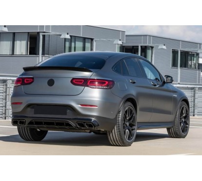 Diffuseur arrière + sorties d'échappements noir Mercedes GLC C253 Coupé (modèle avec pack AMG) Look 63 AMG (19-23)