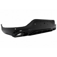 Diffuseur arrière + sorties d'échappements noir Mercedes GLC C253 Coupé (modèle avec pack AMG) Look 63 AMG (20+)