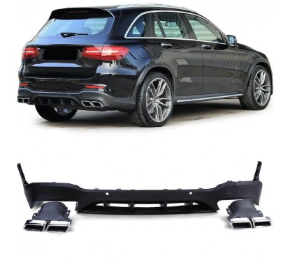 Diffuseur arrière + sorties d'échappements Mercedes GLC X253 SUV (15-18) avec pack AMG