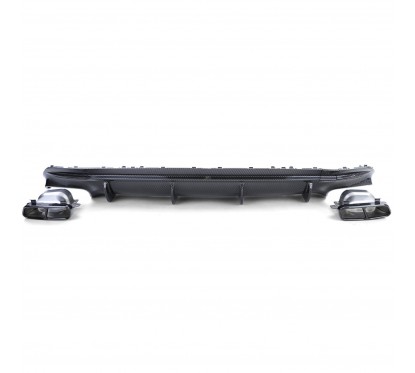 Diffuseur carbone + Echappements Noir Night Package Mercedes CLA W117 C117 Look CLA 45 AMG (13-19)