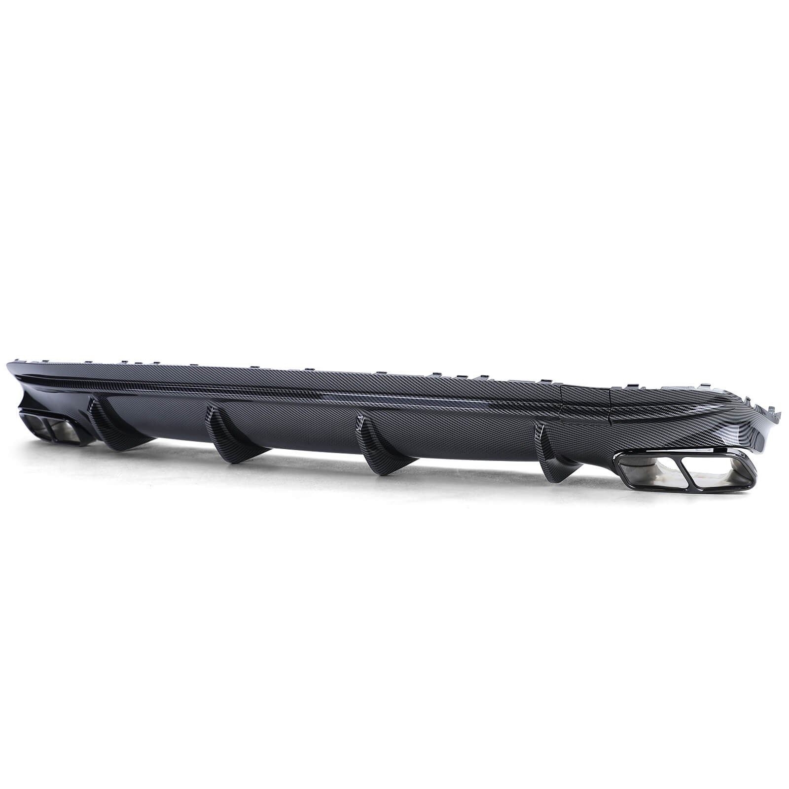 Diffuseur Sous Spoiler Pour Mercedes CLA 45 AMG (restyling) - Modèle C117 X117 - Noir Brillant ABS - Accessoire Qualité Supérieure