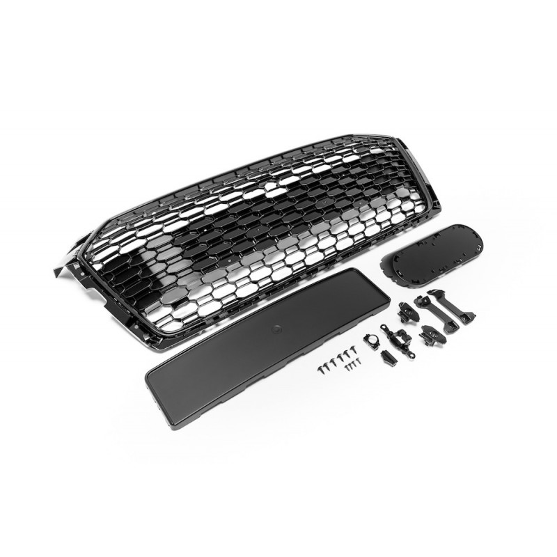 Calandre Audi A5 B9 F5 Look RS Noir brillant (19-24)