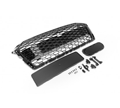 Calandre Audi A5 B9 F5 Look RS Noir brillant 19+
