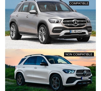 Calandre Mercedes GLE W167 SUV Noir brillant 19-23 (sans Pack AMG)