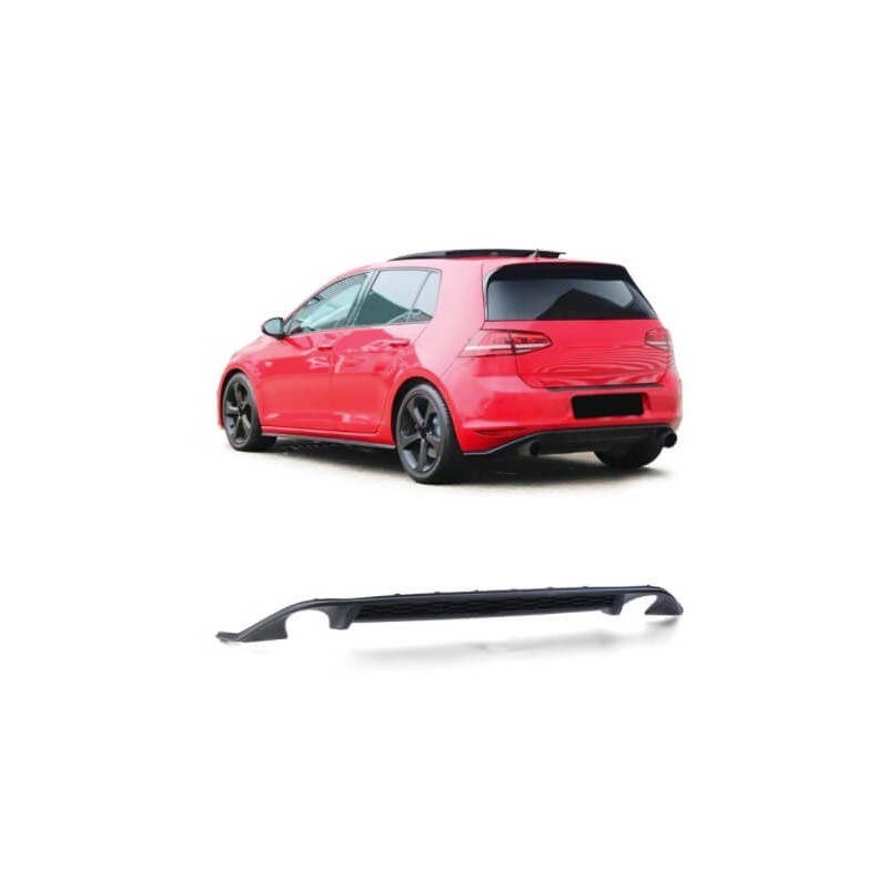 Diffuseur arrière adaptable sur Volkswagen Golf 7 Noir Brillant (12-17) Look GTI
