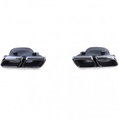 Diffuseur arrière avec échappements Noir Mercedes Classe C W205 S205 Look C63 AMG (avec pare choc standard) 14-18