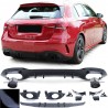 Diffuseur Noir brillant + Echappements noir Mercedes Classe A W177 (18+) Look A35 AMG