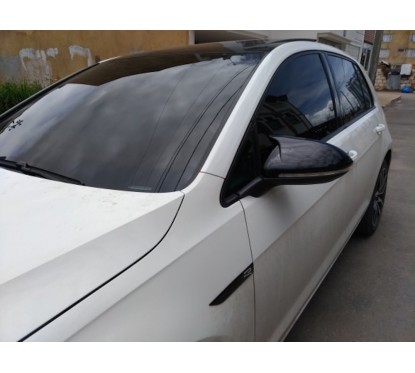 2x Coques de rétroviseurs Noir brillant adaptables sur Vw Golf VII 7, 7.5 et Touran (13-21)