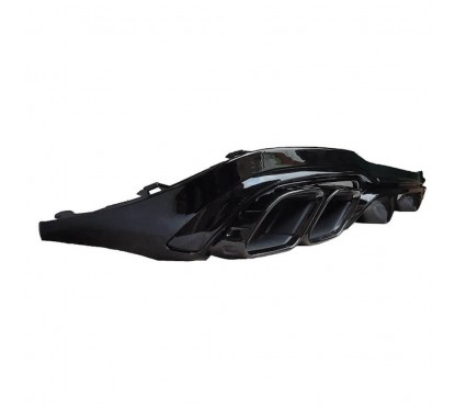 Diffuseur arrière + embouts d'échappements noir Mercedes Classe E W213 Berline Look 63 AMG (16-20)