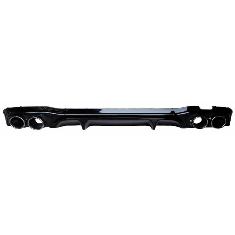 Diffuseur noir + embouts d'échappement ronds Chrome Look AMG Mercedes classe E W213 (16-20)