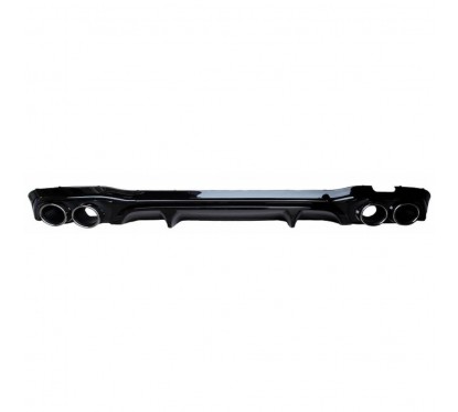 Diffuseur noir laqué + embouts d'échappement ronds Chrome Look AMG Mercedes classe E W213 (16-20)
