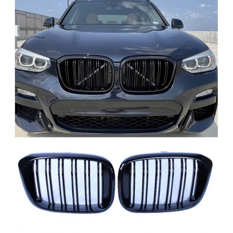 2x Grilles de Calandre BMW X3 G01, X4 G02 M Performance Brillant (17-21)