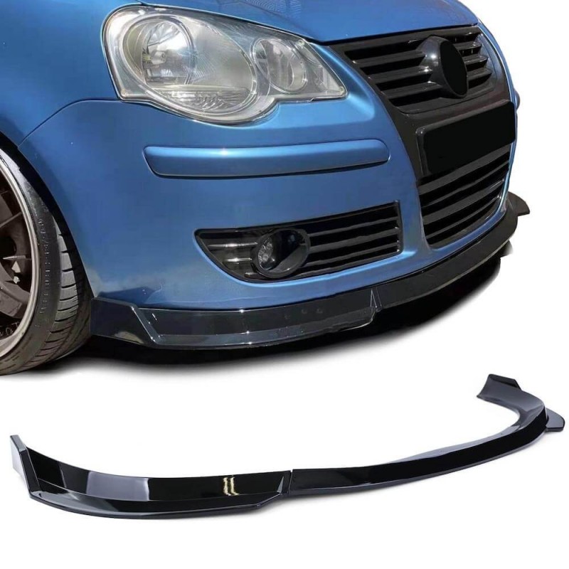 Spoiler avant adaptable sur Volkswagen Polo 9N3 Noir Brillant (05-09)
