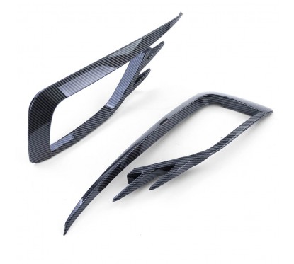2x Inserts de grilles antibrouillard adaptables sur Vw Golf VII 7.5 Carbone Look GTI (17-20)