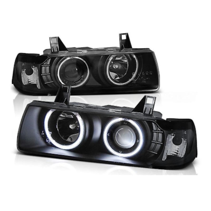 2x Phares avants BMW Série 3 E36 LED Look Angel Eyes (90-99)