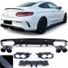 Diffuseur arrière + échappements Mercedes Classe C C205 Coupé Cabrio Look C43 (avec Pack AMG) 18+
